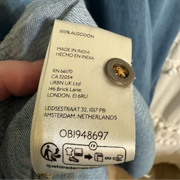 Anthropologie Pilcro Denim Sleeveless Halter Swing Midi Dress Plus Size 1X - Picture 10 of 11